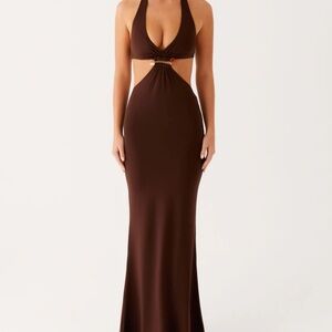 Peppermayo Exclusive Shawnie Maxi Dress- chocolate